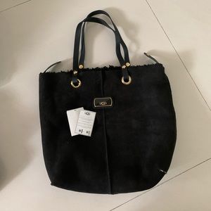 UGG fur shoulder tote
